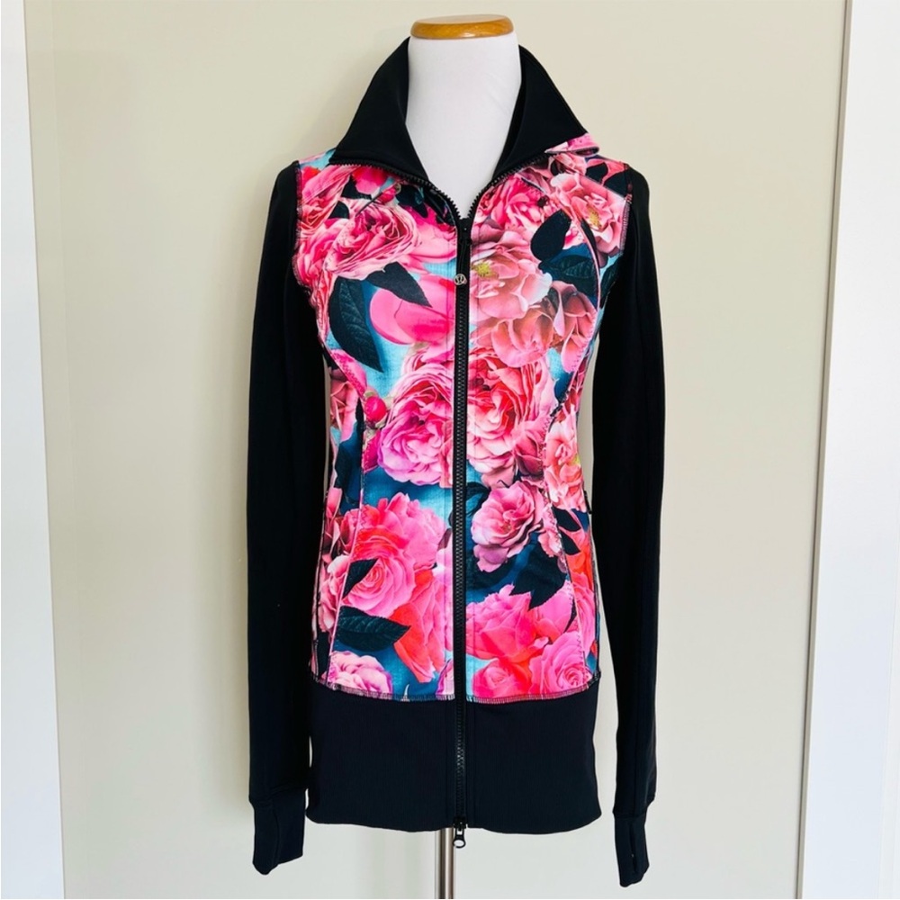 Lululemon Nice Asana Floral Pink and Black Jacket